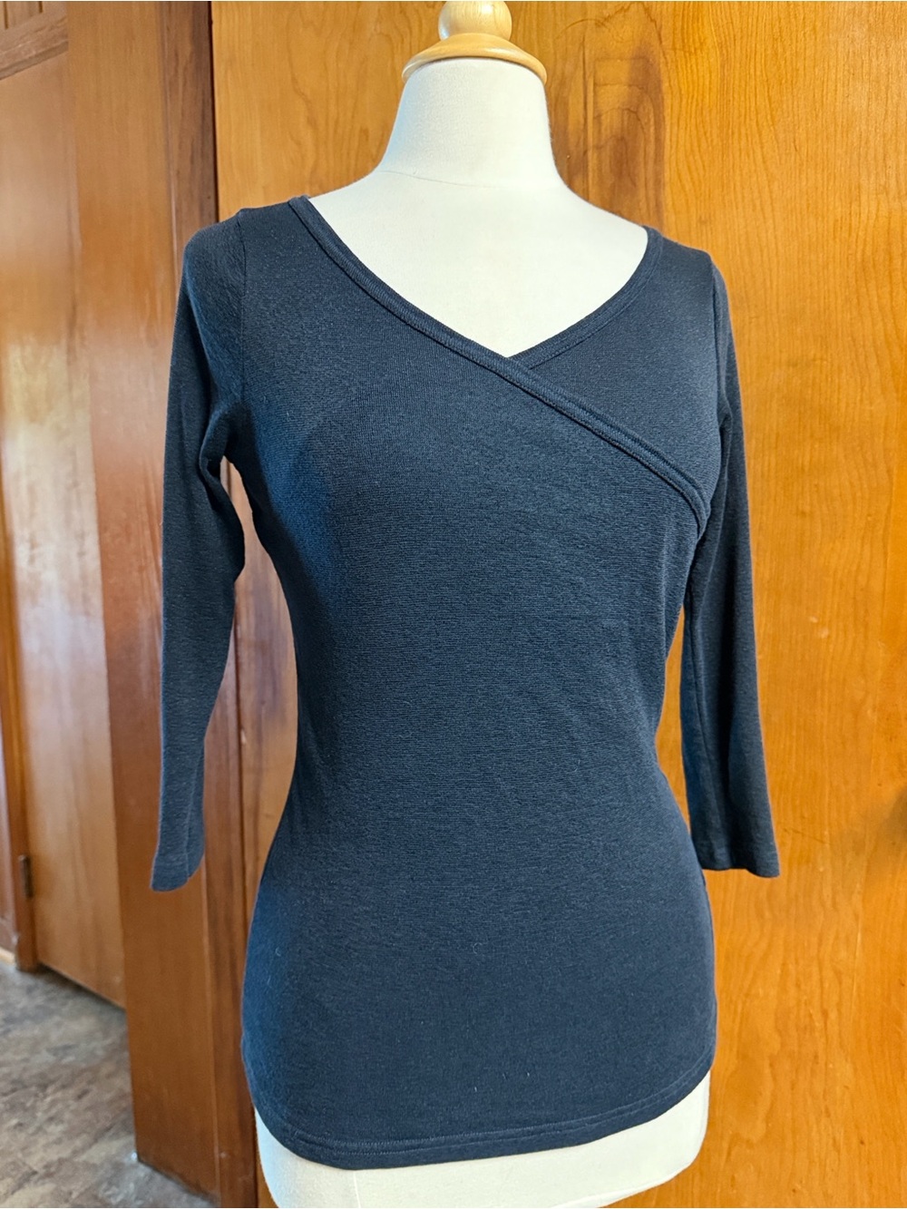 MICHAEL STARS Shine Black Wrap-Style Women's Top Dress OSFM